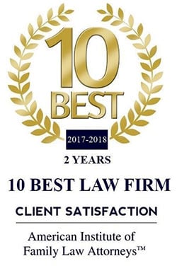 10 Best | 2017-2018 | 2 Years | 10 Best Law Firm | Client Satisfaction | American Institute Of Family Law Attorneys